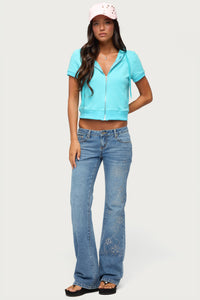 Anola Studded Low Rise Bootcut Jeans