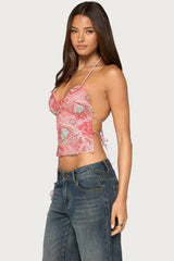 Cheri Bead & Sequin Backless Top