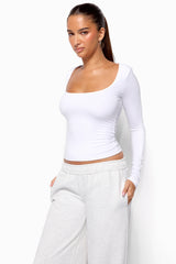 Jeana Scoop Neck Long Sleeve Top