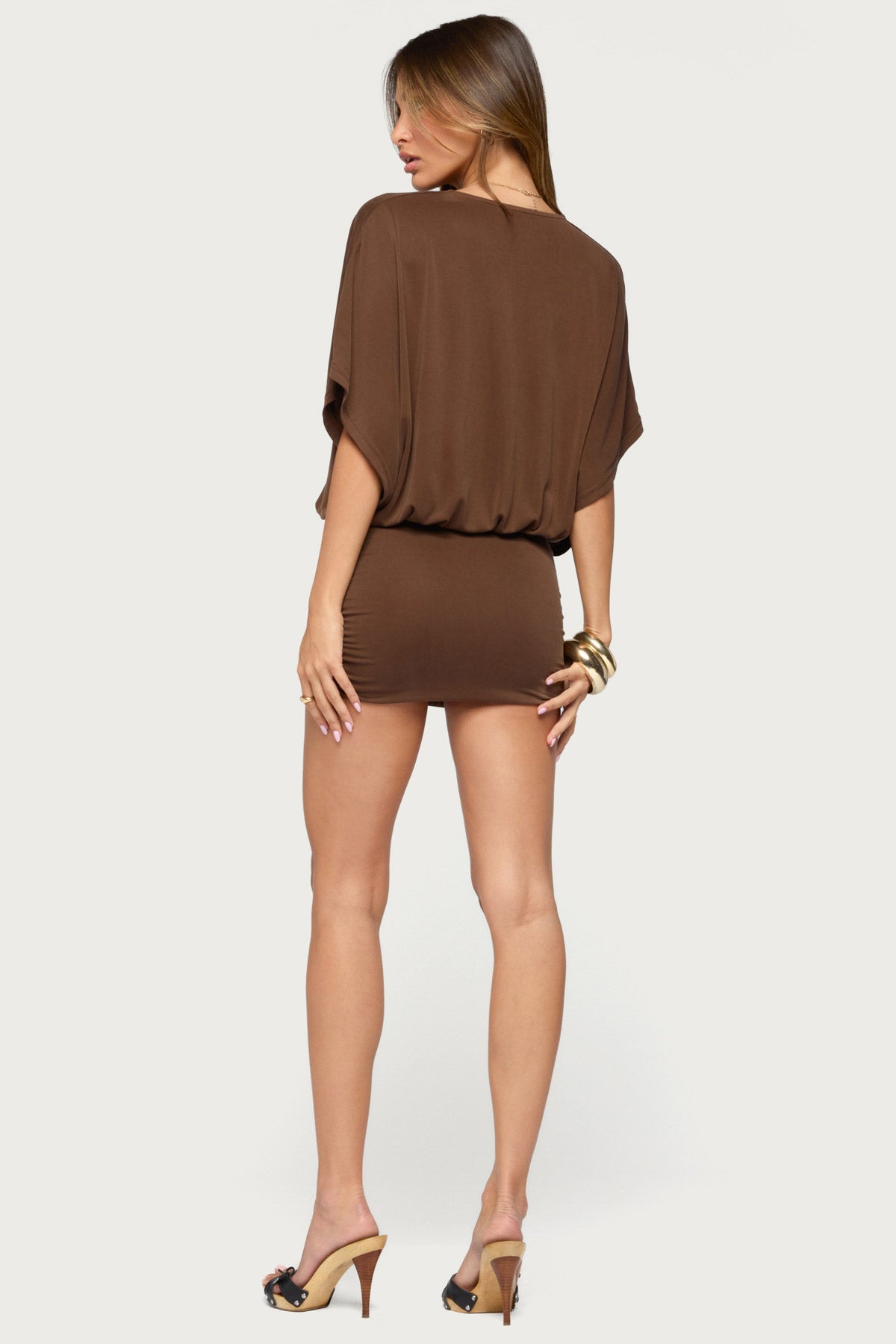 Jella Plunge V Neck Mini Dress