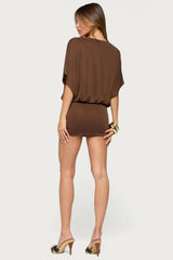 Jella Plunge V Neck Mini Dress