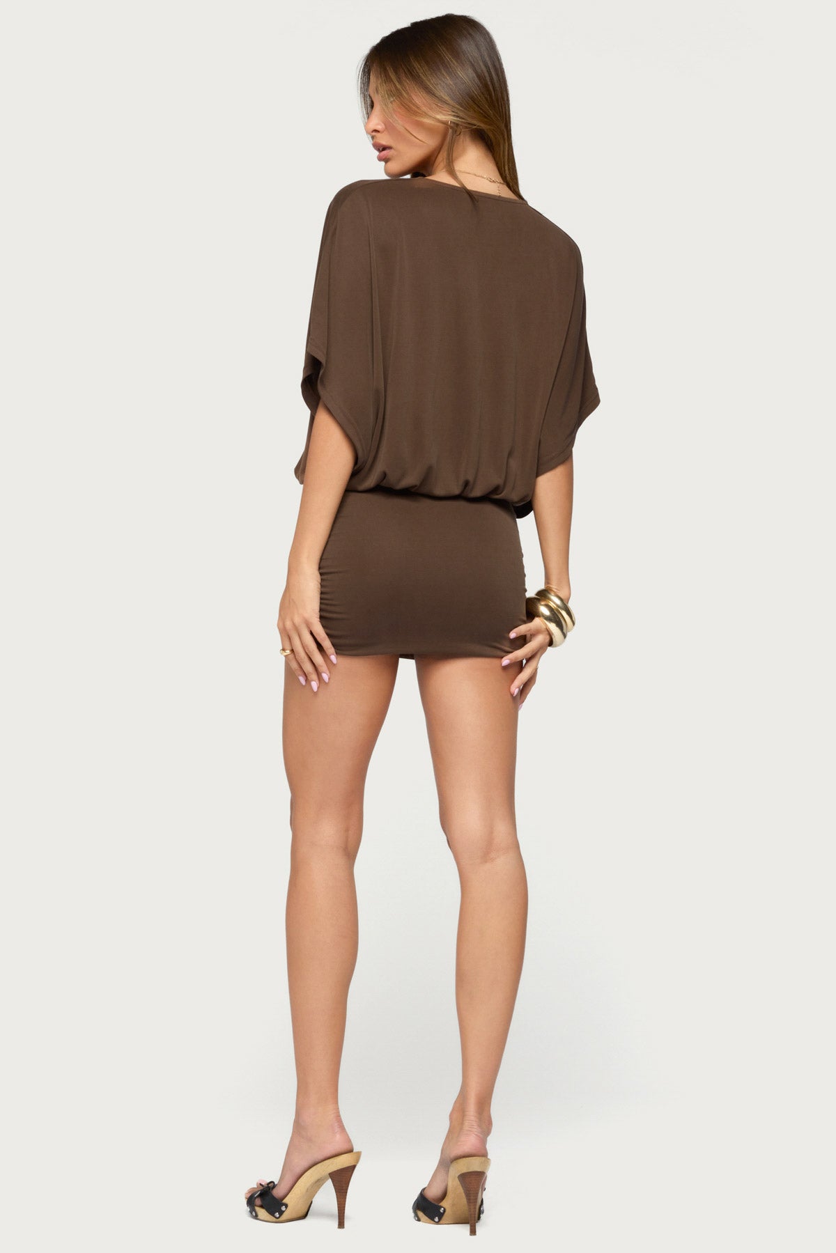 Jella Plunge V Neck Mini Dress