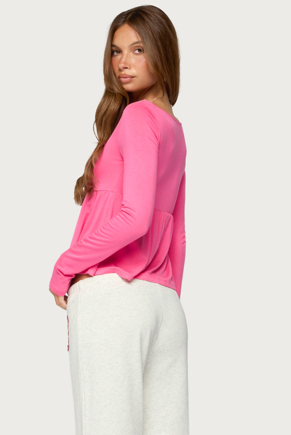 Edra Long Sleeve Babydoll Top