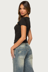 Mania Cut Out Button Top