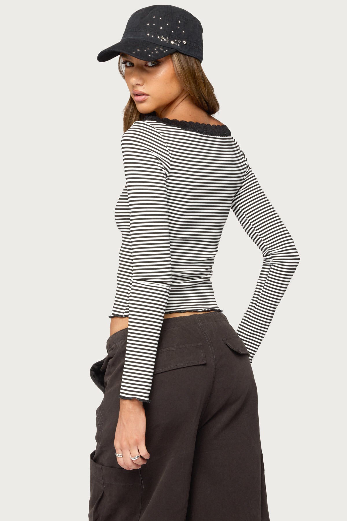 Jaela Lacey Striped Top