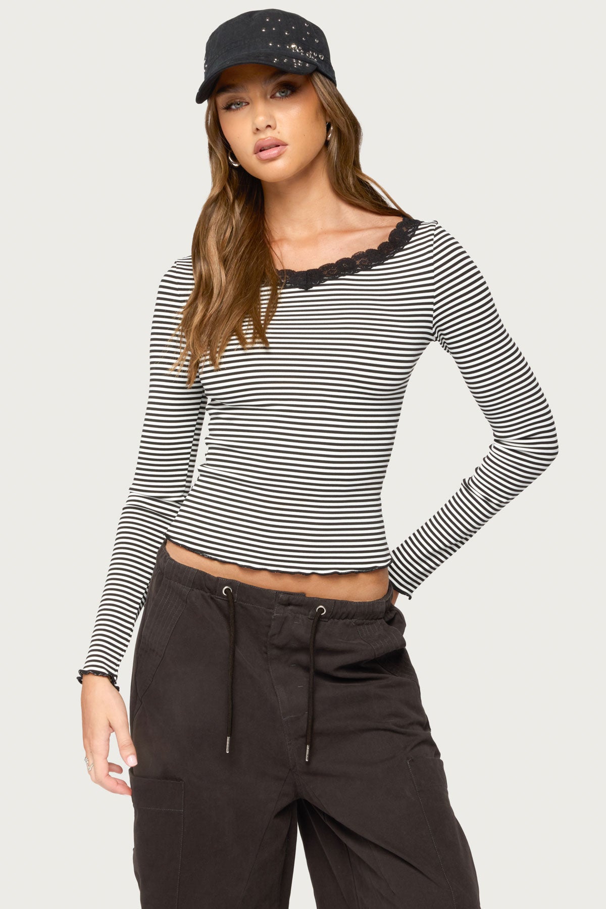 Jaela Lacey Striped Top