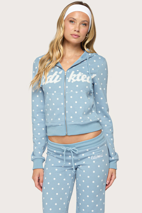Dilly Polka Dot Waffle Hoodie
