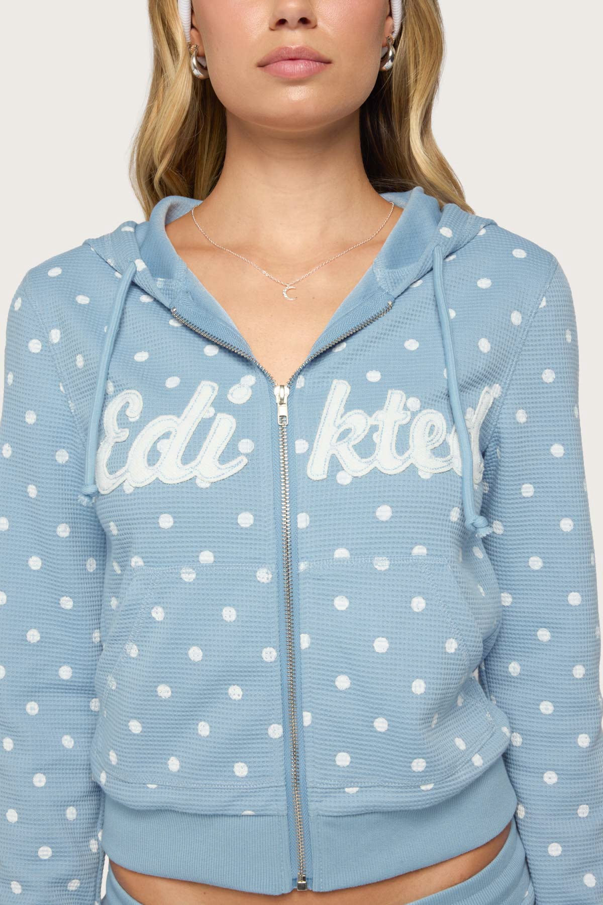 Dilly Polka Dot Waffle Hoodie
