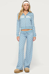 Dilly Polka Dot Waffle Pants