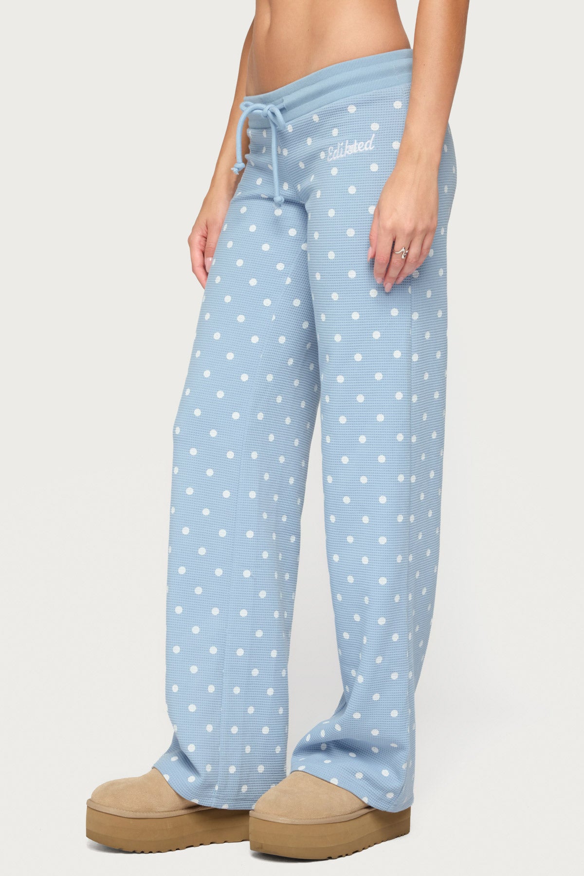 Dilly Polka Dot Waffle Pants
