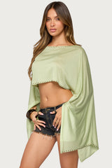 Haily Studded Cape Crop Top