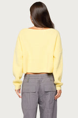 Aima V Neck Ribbed Knit Sweater