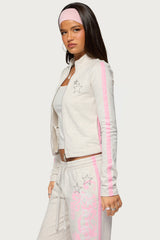 Starry Zip Up Long Sleeve Top