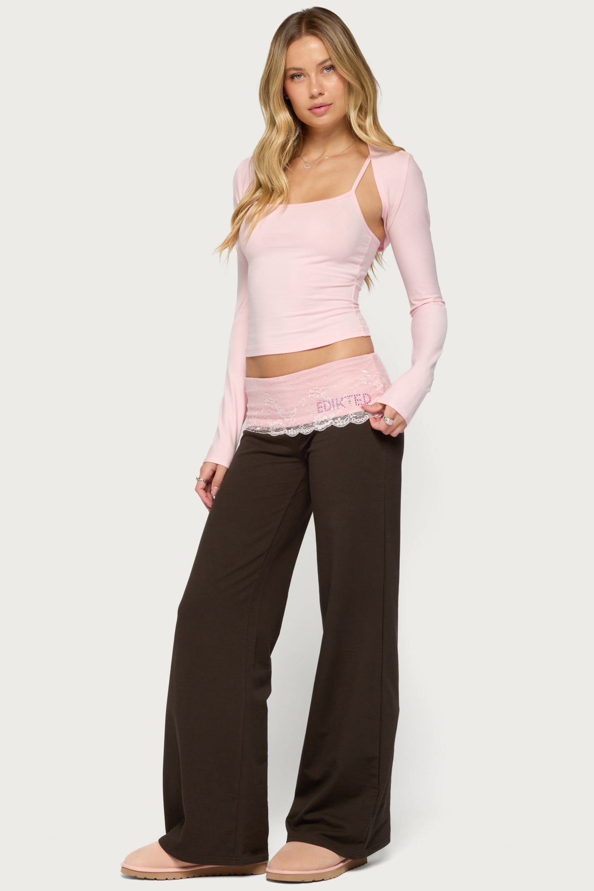 Chrissie Lacey Contrast Foldover Pants