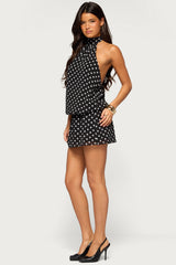 Laira Chiffon High Neck Mini Dress