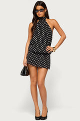 Laira Chiffon High Neck Mini Dress