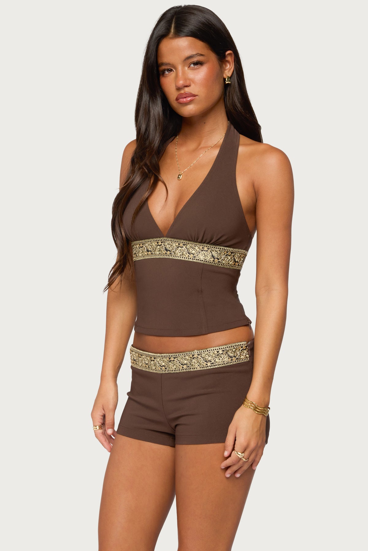 Jasia Bead & Sequin Halter Top