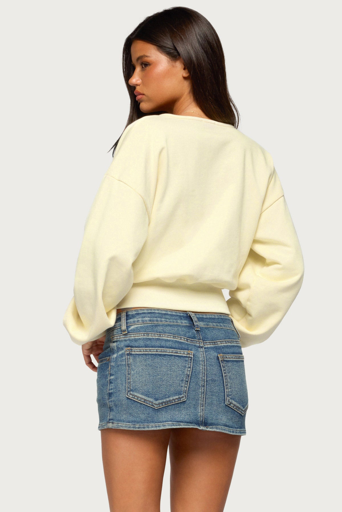 Narli Wrap Cropped Sweatshirt