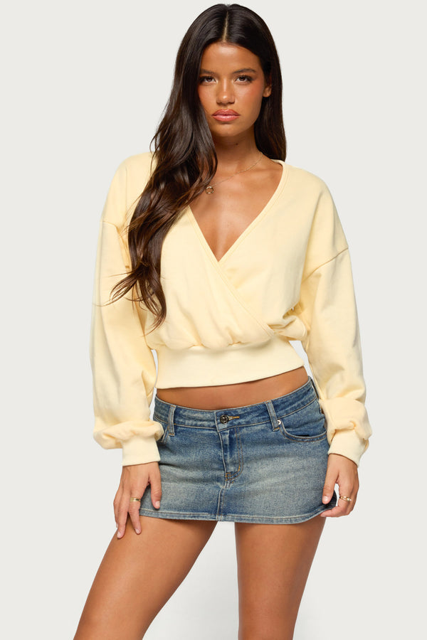 Narli Wrap Cropped Sweatshirt