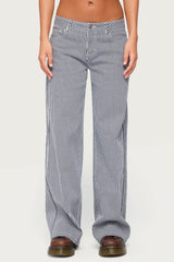 Daja Striped Low Rise Baggy Jeans