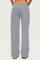 Daja Striped Low Rise Baggy Jeans
