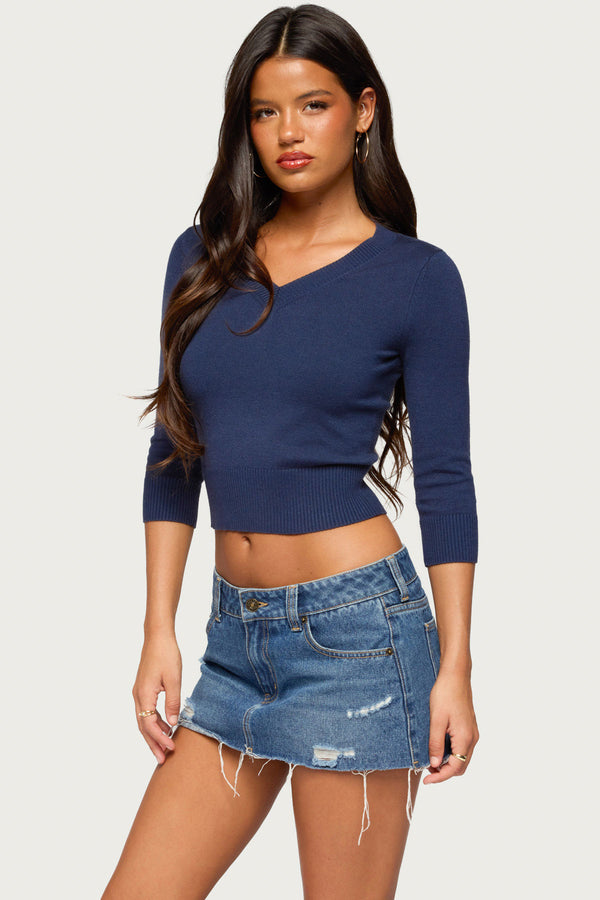 Camren Three-Quarter Sleeve Knit Sweater