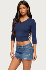 Camren Three-Quarter Sleeve Knit Sweater