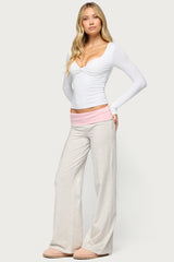 Edikted Mood Lacey Foldover Pants