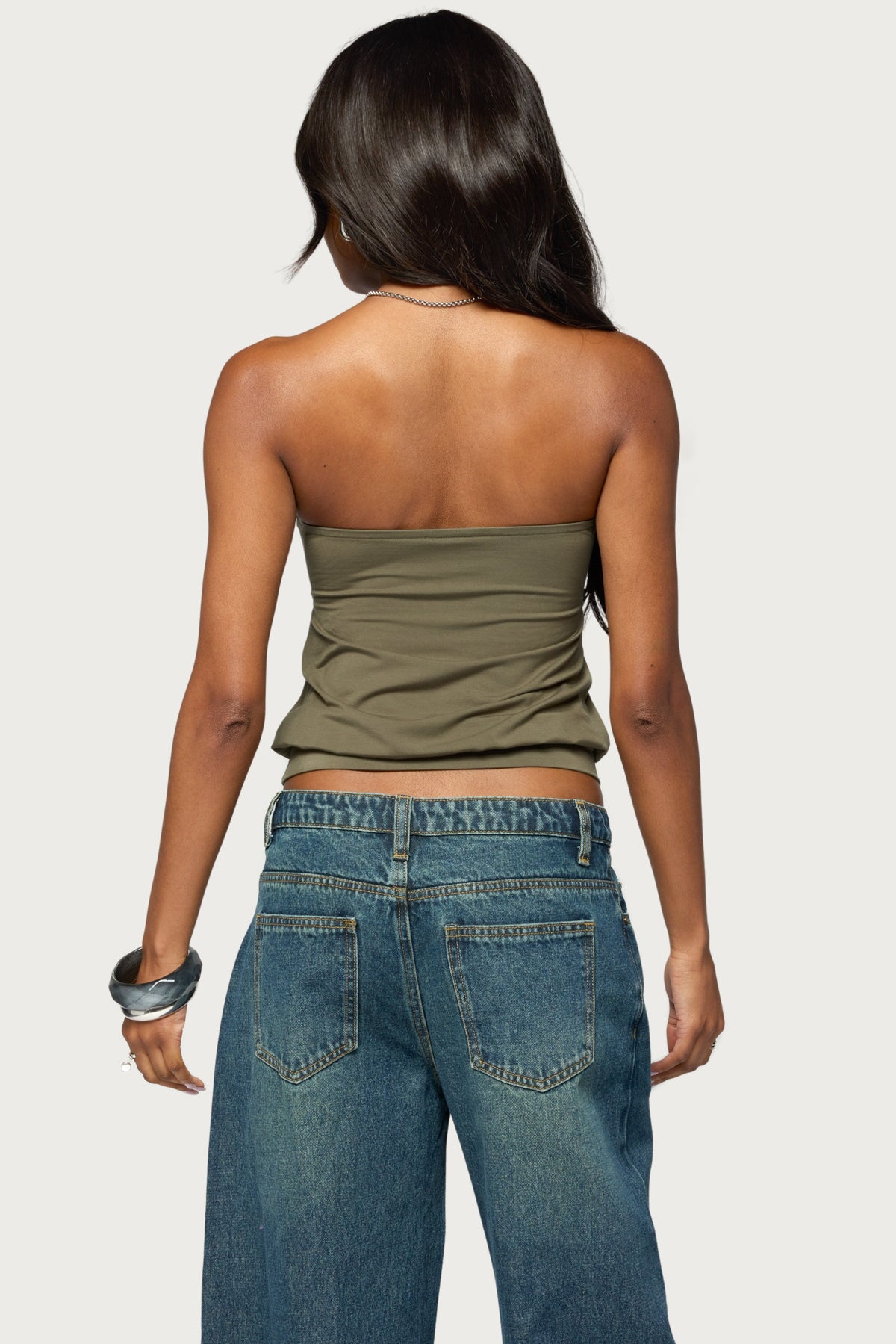 Vaela Strapless Chain Bubble Top