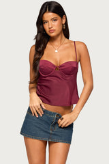 Hessa Satin Effect Cupped Top