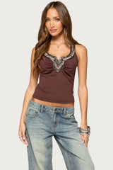 Zaiva Beaded Top