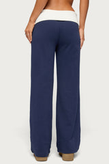 Edikted Contrast Foldover Sweatpants