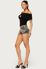 Olora Sequin Camo Micro Shorts