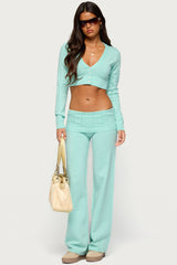 Wanel Cropped Pointelle Cardigan