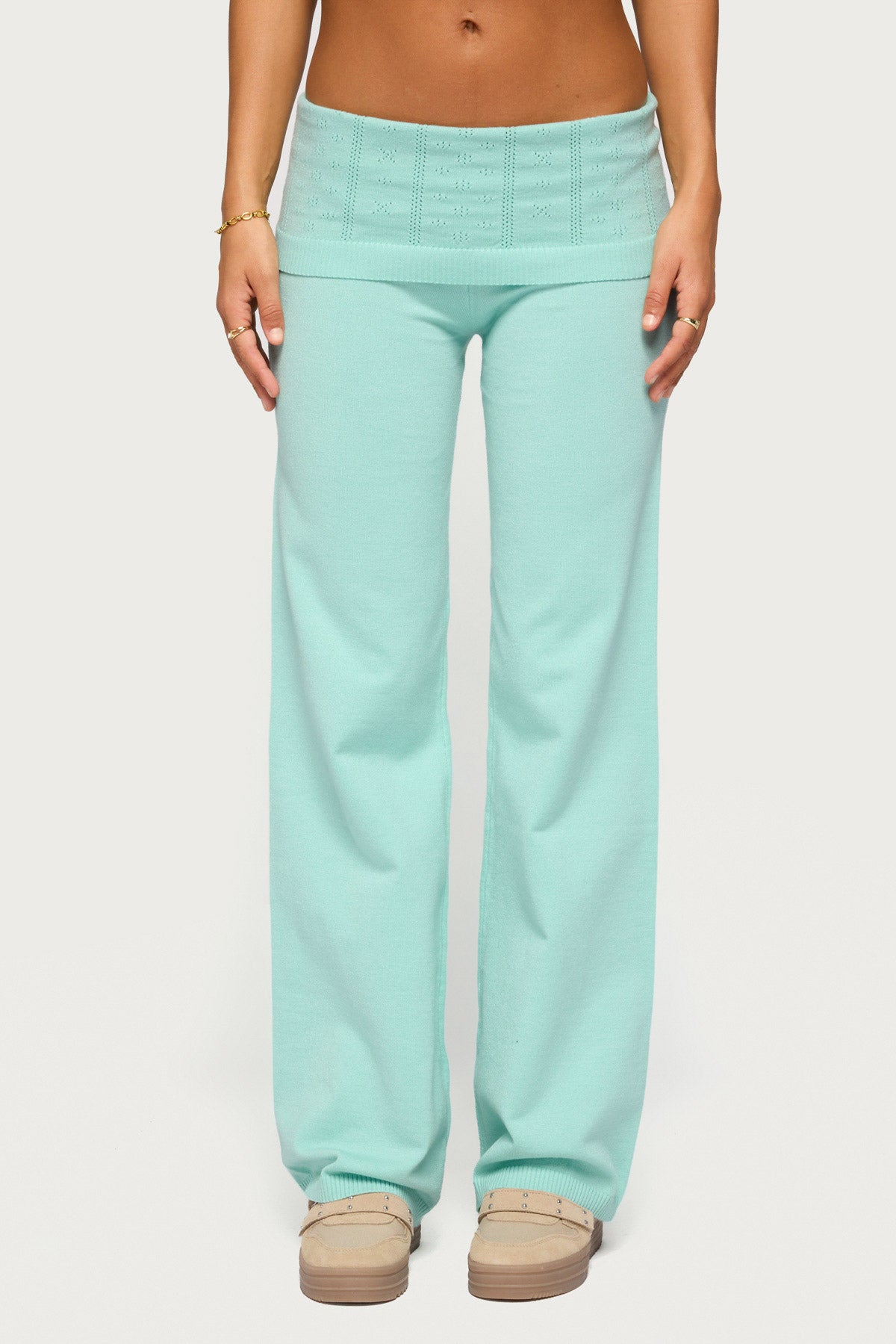 Wanel Pointelle Foldover Pants