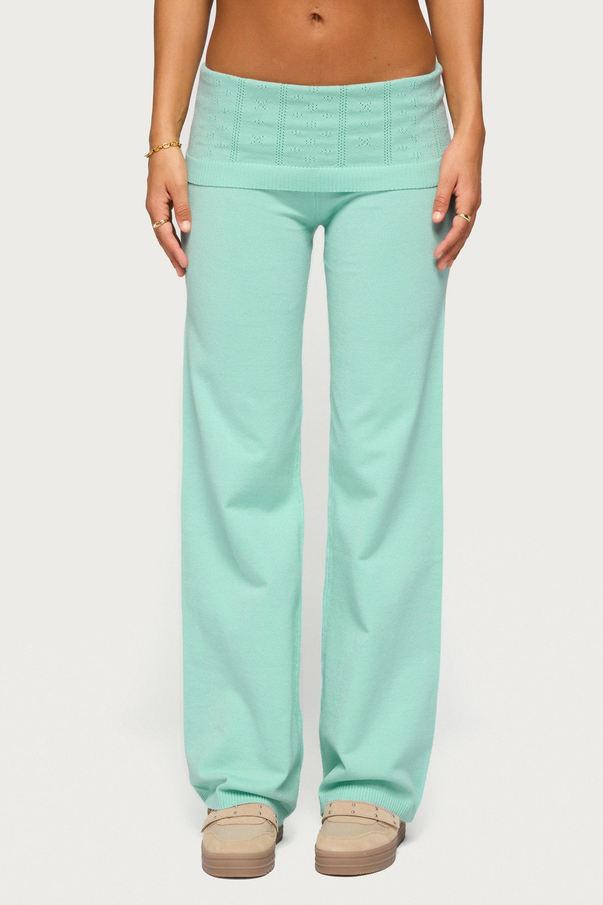 Wanel Pointelle Foldover Pants