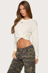 Naely Long Sleeve V Neck Top