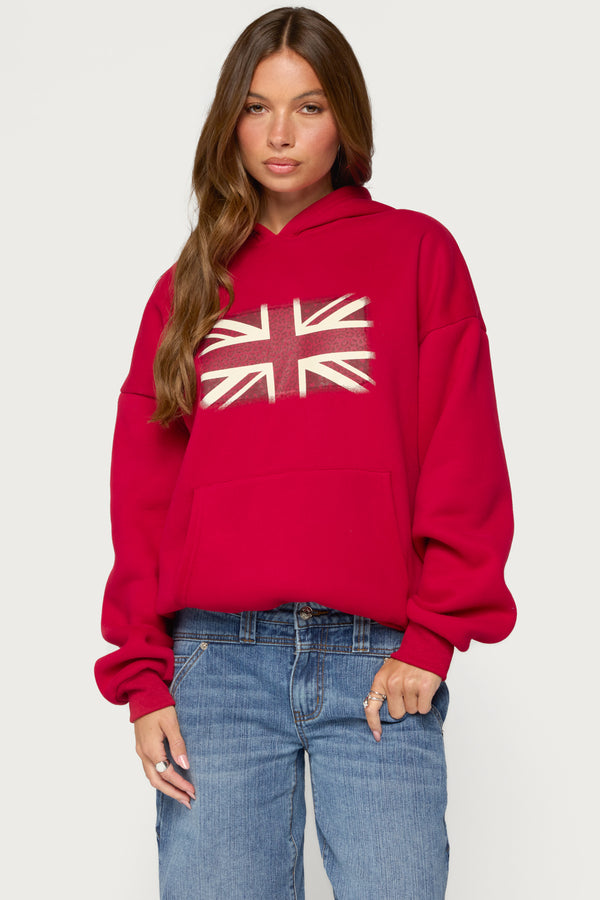 Union Jack Cheetah Print Hoodie