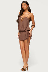 Addyson Bead Wrap Mini Dress