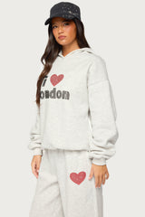 London Obsessed Rhinestone Hoodie