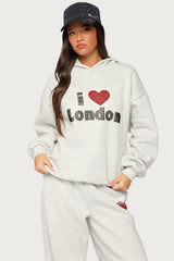 London Obsessed Rhinestone Hoodie