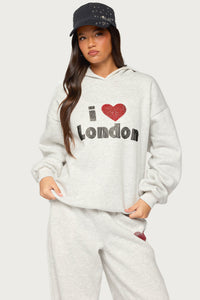 London Obsessed Rhinestone Hoodie