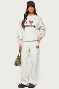 London Obsessed Rhinestone Sweatpants