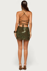 Laima Lacey Cowl Neck Mini Dress
