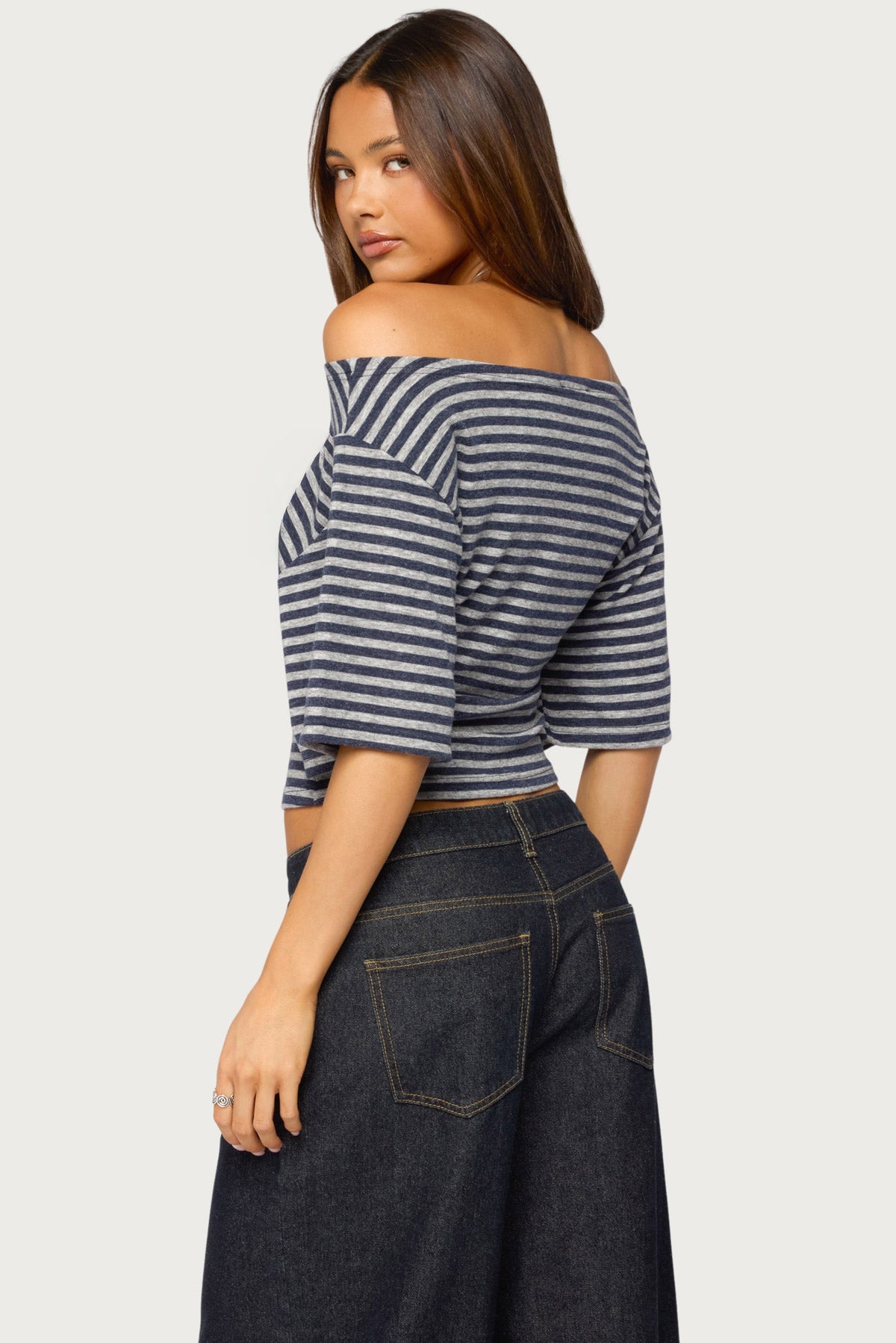 Jadan Striped Off Shoulder Top