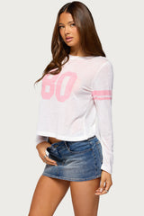 80's Chic Sheer Long Sleeve Top