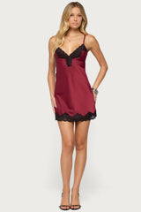 Brisa Lacey Satin Effect Mini Dress