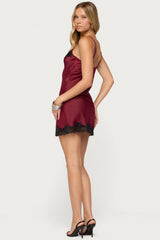 Brisa Lacey Satin Effect Mini Dress