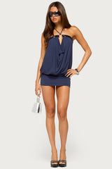 Laiva Cowl Neck Sequin Mini Dress