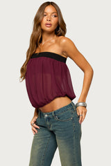 Ulke Chiffon Bubble Strapless Top